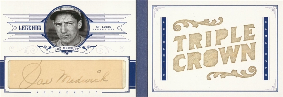 2012 "National Treasures" Booklet #23 Joe Medwick (#1/1) – Signed Cut with Game Used Jersey Swatch